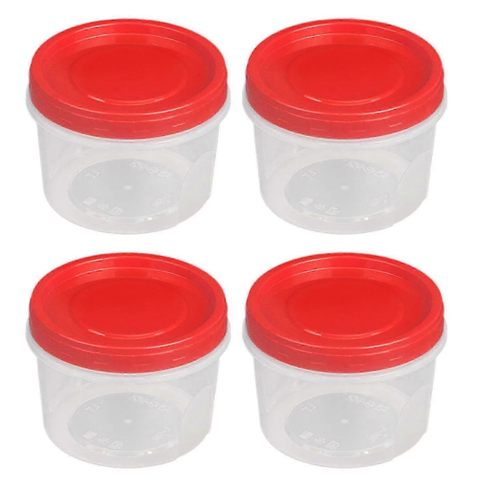 4Pcs 500ml Transparent BPA-Free Stackable Storage Box for Refrigerator - Microwave Safe Food Container with Airtight Design