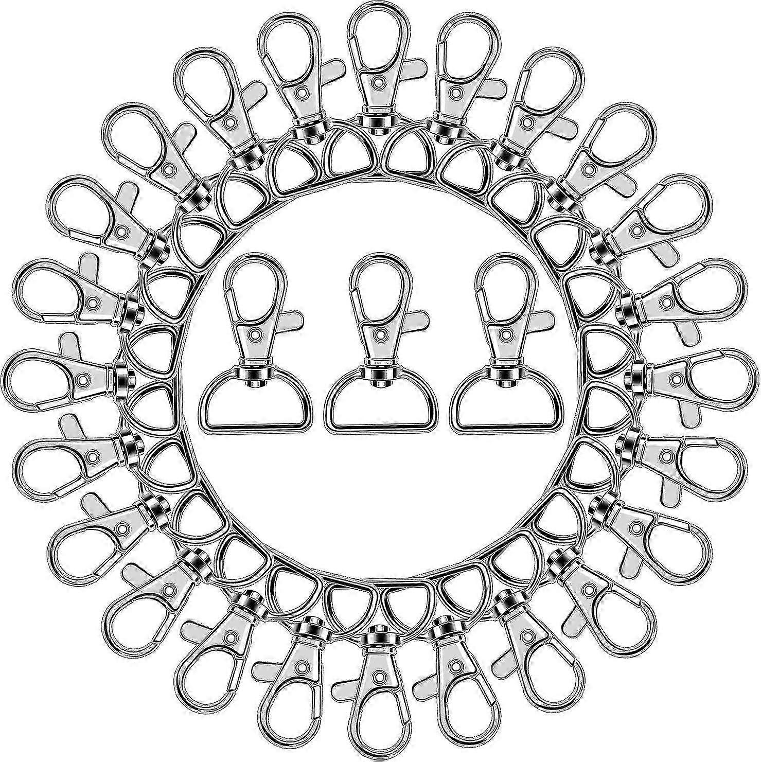 50PCS Swivel Clasps Lanyard Snap Hooks,Premium Key Chain Clip Hook Lobster Claw Clasp for Keychain Sewing Projects