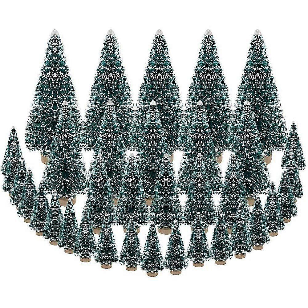 35 Pcs Miniature Christmas Tree Artificial Snow Frost Trees Pine Trees For Christmas Diy Craft Part