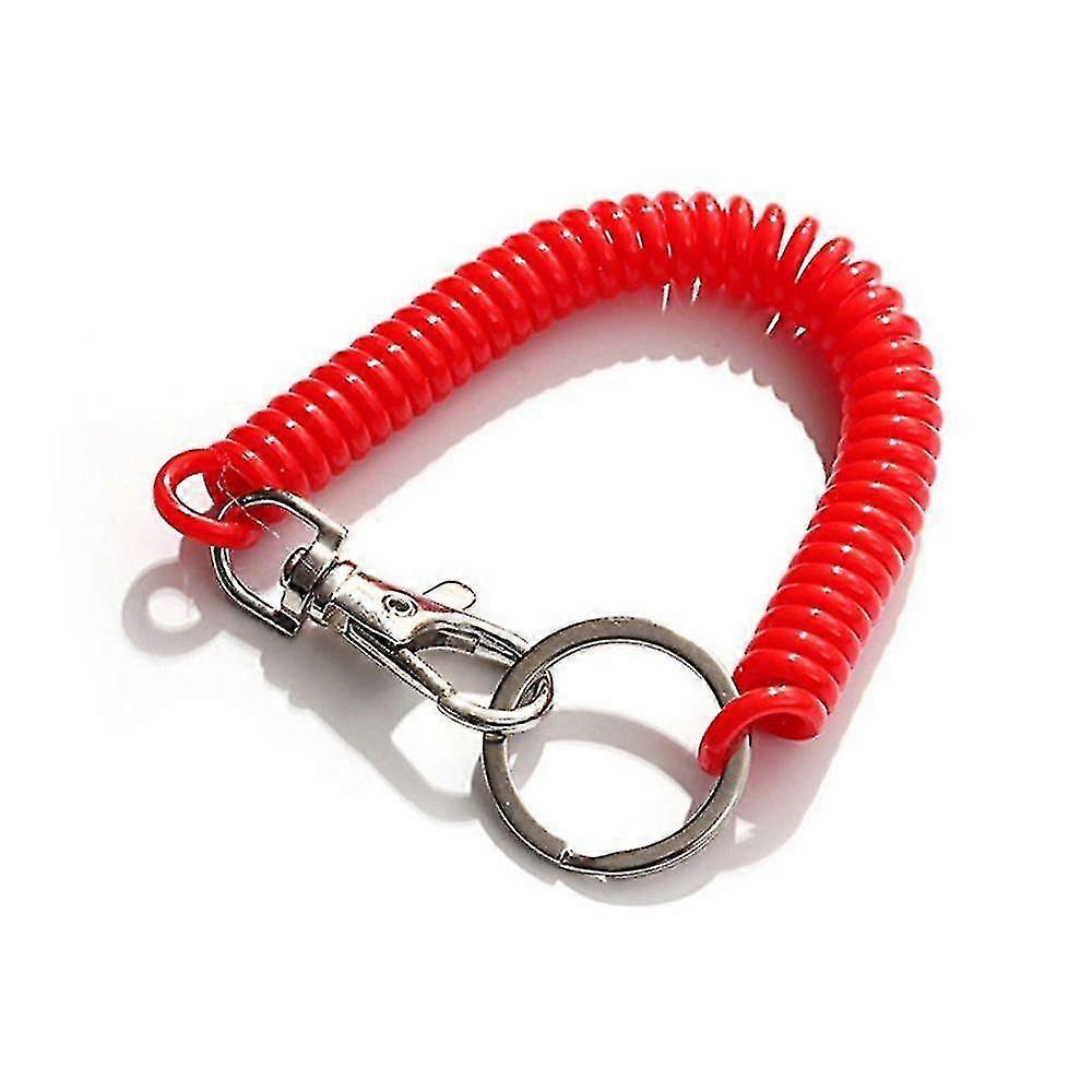 18cm Spring Rope Key Ring Safety Key Cord Fermoir Spiral Stretch Keychain