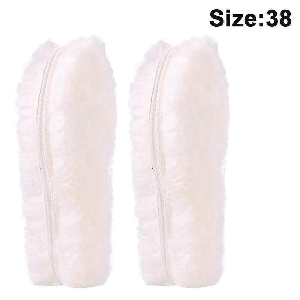 Fuzzy Sheepskin Insole, Warm Thick Fluffy Lambswool Inserts  37