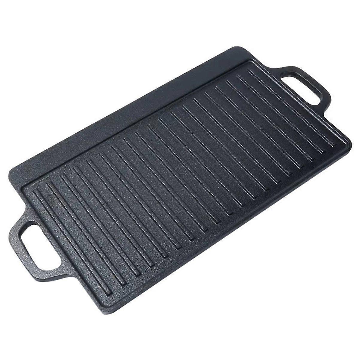 Cast Iron Grill Plate Double Sided Griddle Pan