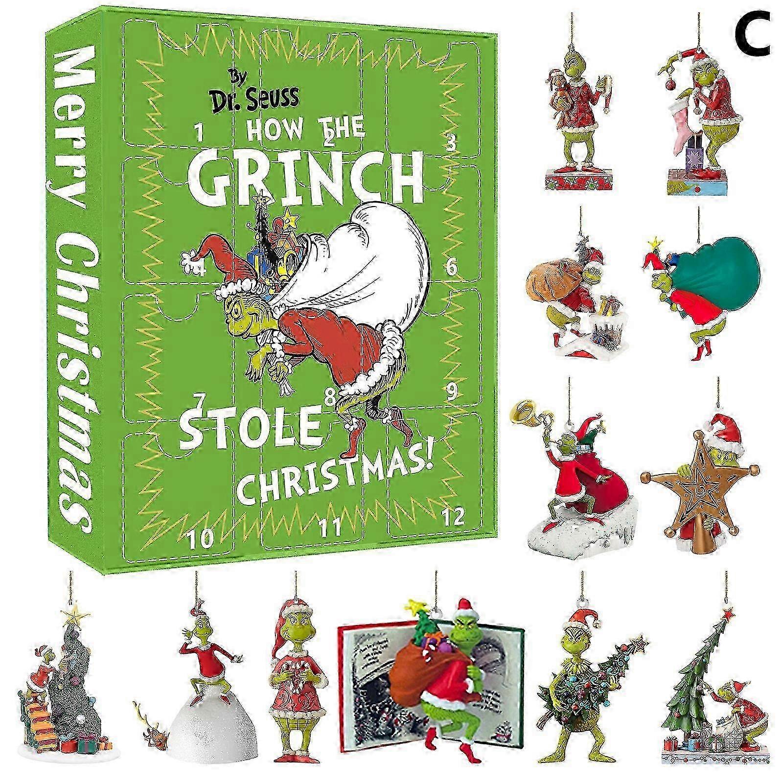 Acrylic Christmas Ornaments with Grinch Blind Box for Advent Calendar