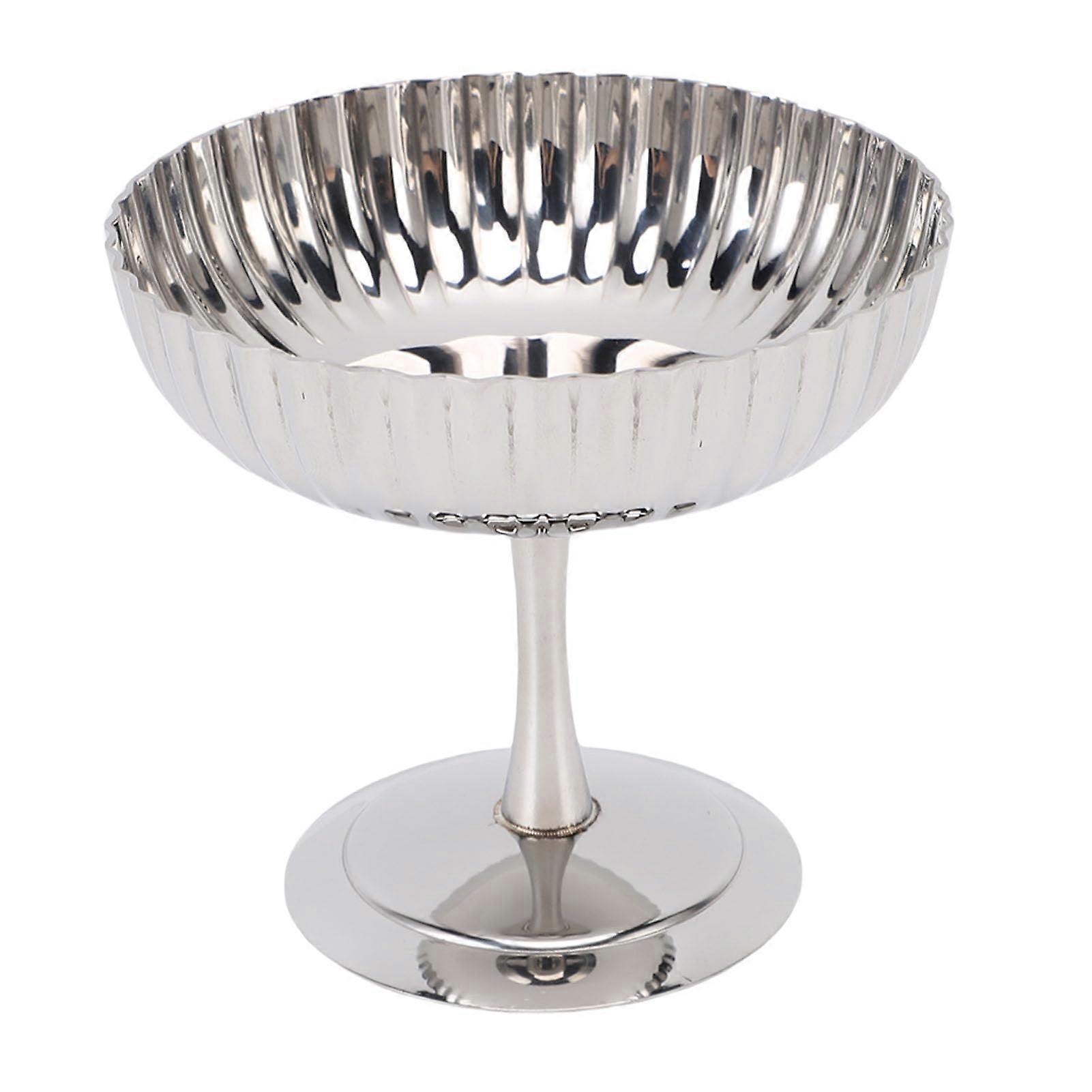 Stainless Steel Ice Cream Cups with Vertical Stripe Design for Desserts and Party Serving