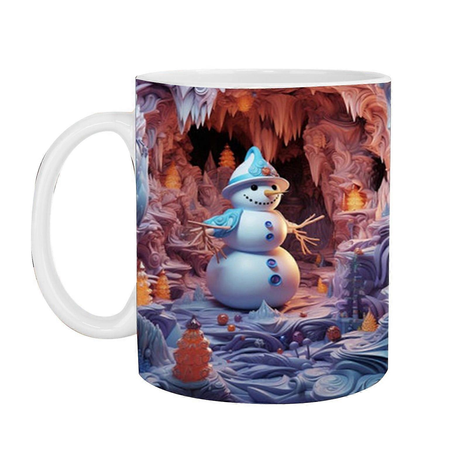 3D Snowman Painted Mug Creative Space Design Multi Purpose Ceramic Mug Creative 3D Mug Multi Purpose Mug