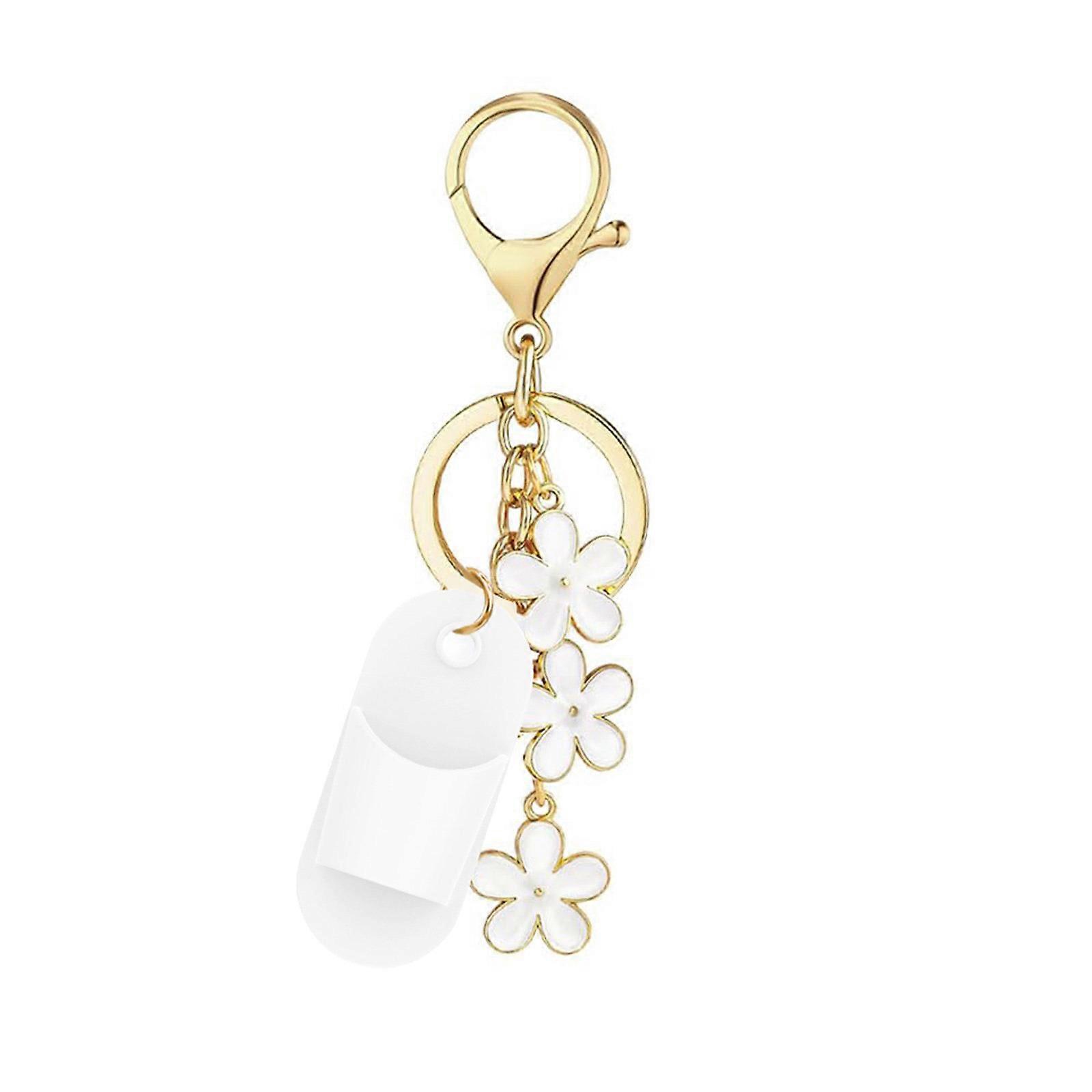 Lip Gloss Keychain Holder Convenient Cosmetic Storage Solution For Busy Women Key Chain Cap for Lip Gloss and Balm  White