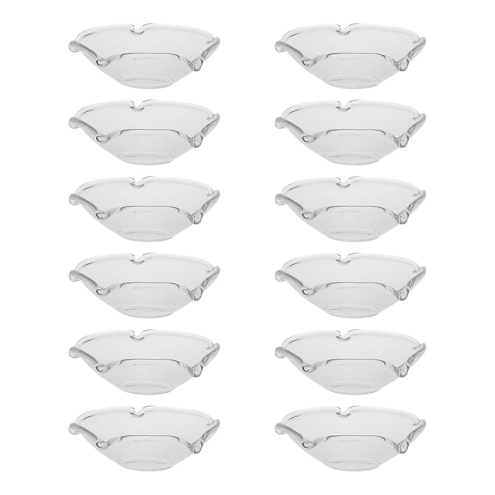 Transparent Glass Wax Holder Protector for 12Pcs Candle Drip Protector Tray