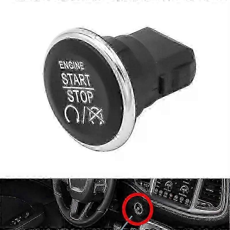 Black Push Start Ignition Button for Dodge Durango & Jeep Grand Cherokee 2011-2013 - Engine Start Stop Switch #1FU931X9AC