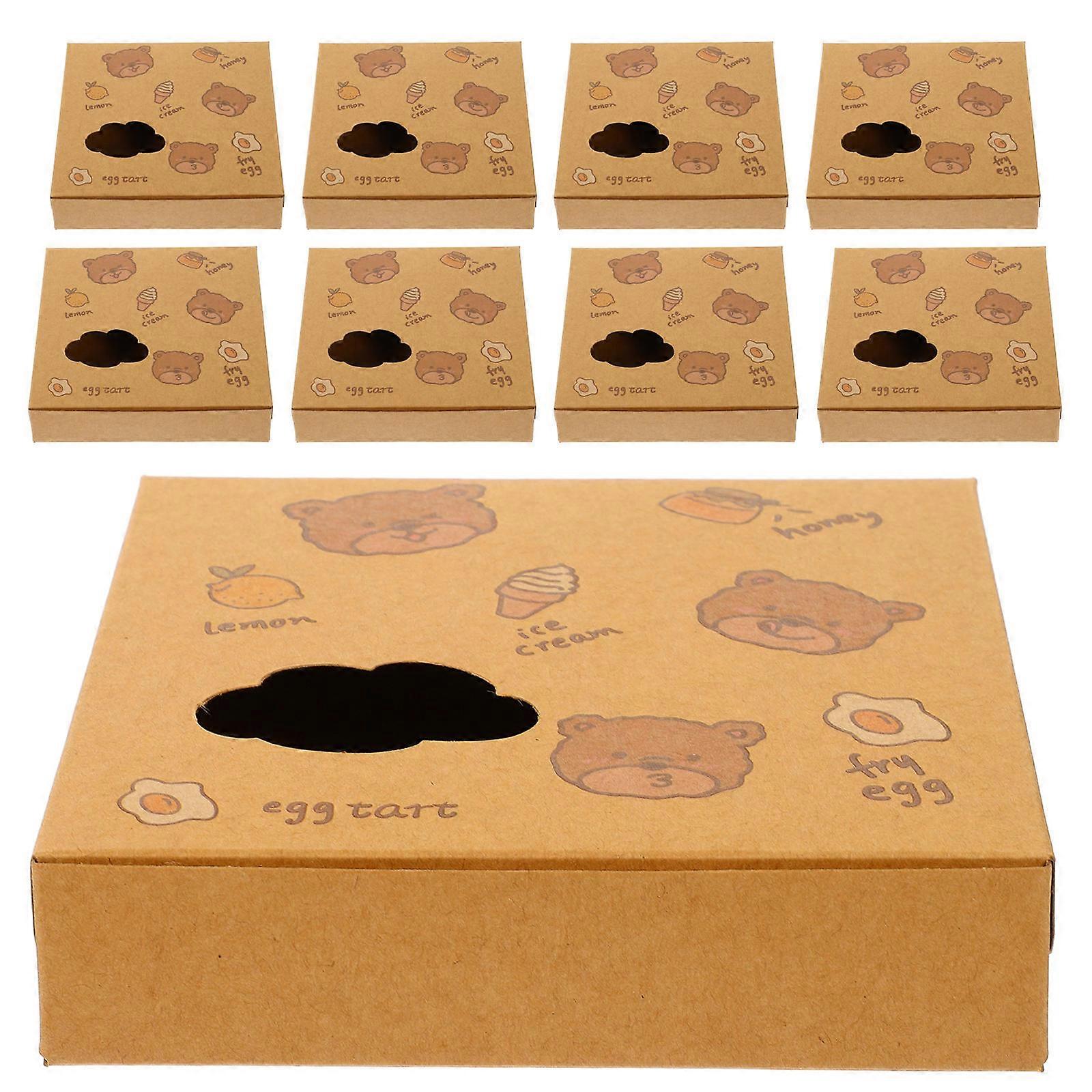 Egg Tart Boxes Paper Cupcake Boxes for Storage Use 10Pcs