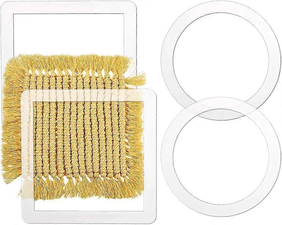 4Pcs Macrame Cutting Molds 2 Styles Macrame Cutting Template Macrame Fringe Trimming Tool Macrame Supplies for DIY Crafts Making Macrame Feather Tasse