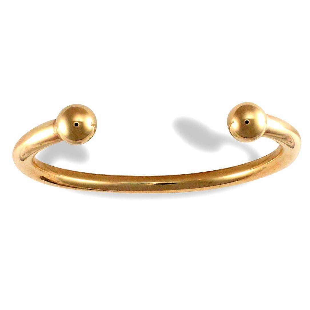 Jewelco London 男士实心 9 克拉黄金重型扭矩 6 毫米手镯