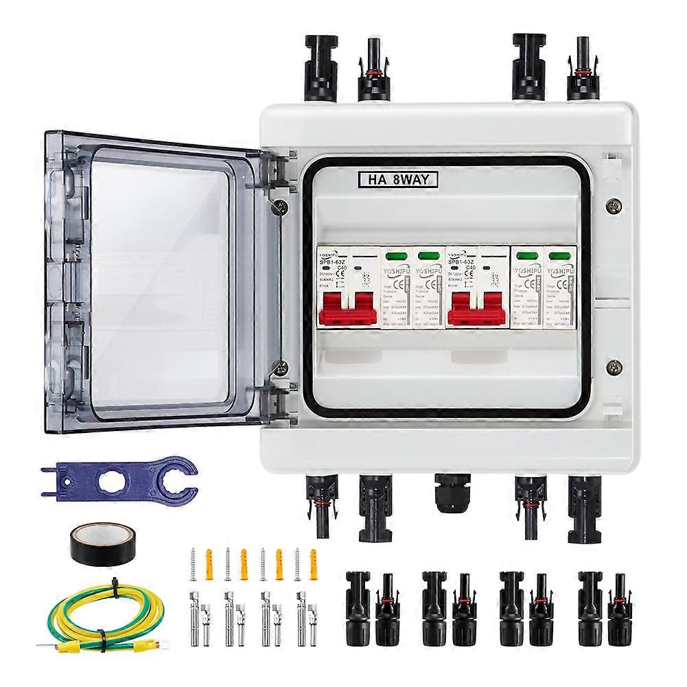 Solar Combiner Box with Multi-Layer Protection, Surge Protection PV 2 Input 2 Out DC40A Isolator Switch, IP65 Waterproof