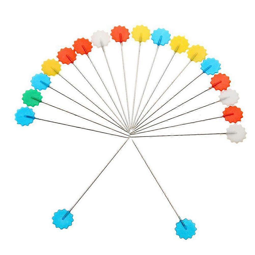 100pcs Plum Blossom Head Flower Plastic Head Push Patchwork for DIY Sewing Crafts (Random Color)