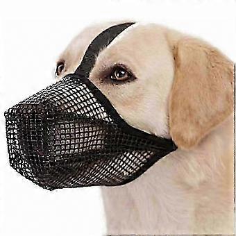 Adjustable Mesh Mouth Cover for Small, Medium, Large Dogs - Soft, Breathable, Anti-Biting, Barking Control, XL, Black