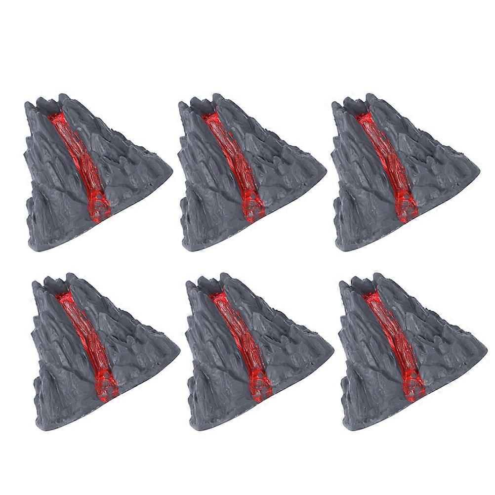 Simulated Volcano Lava Toy Model for Decoration 6Pcs Plastic Volcano Models