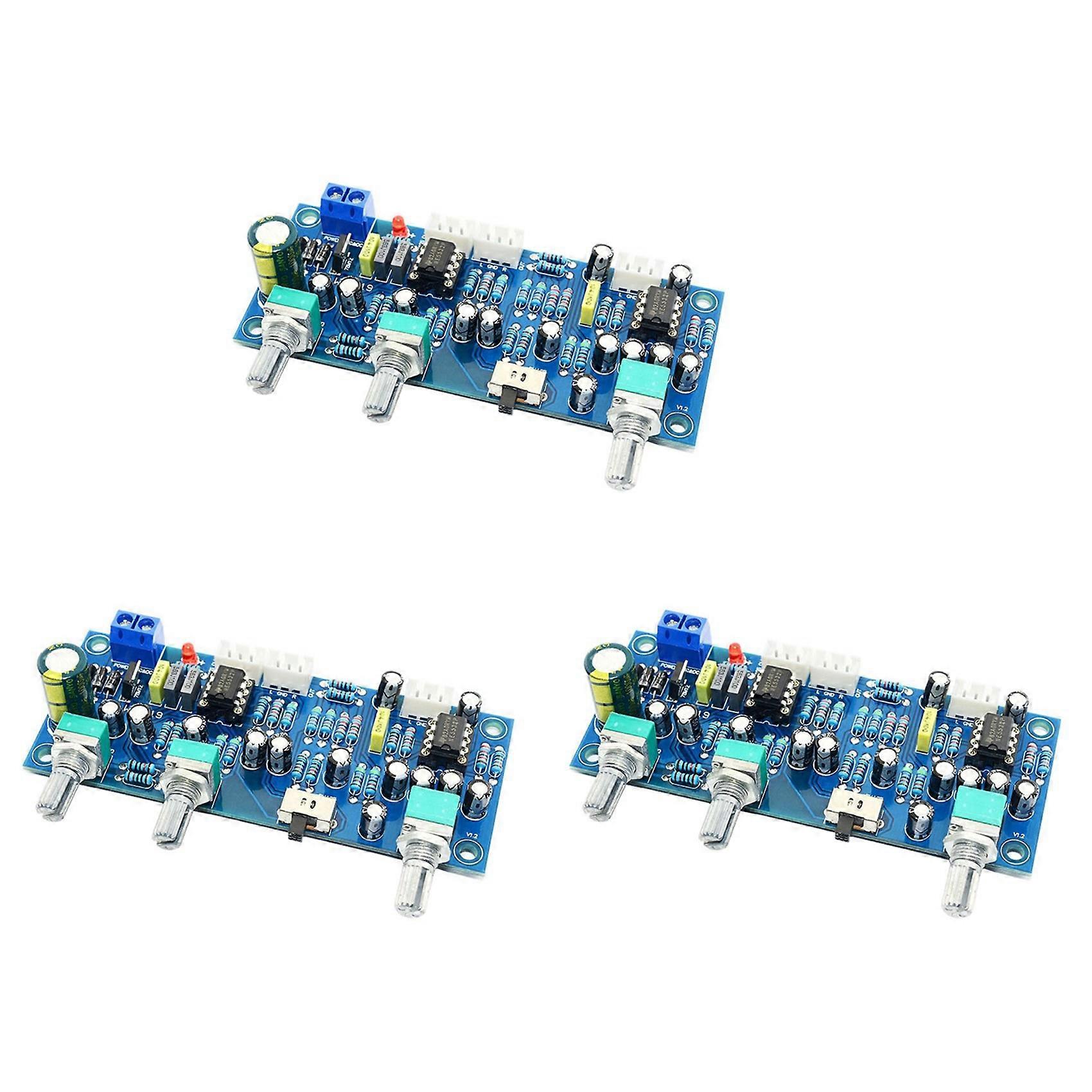 3X 2.1 Channel Subwoofer Preamp Board Low Pass Filter Pre-Amp Amplifier Board Ne5532 Low Pass Filter Bass Preamplifier