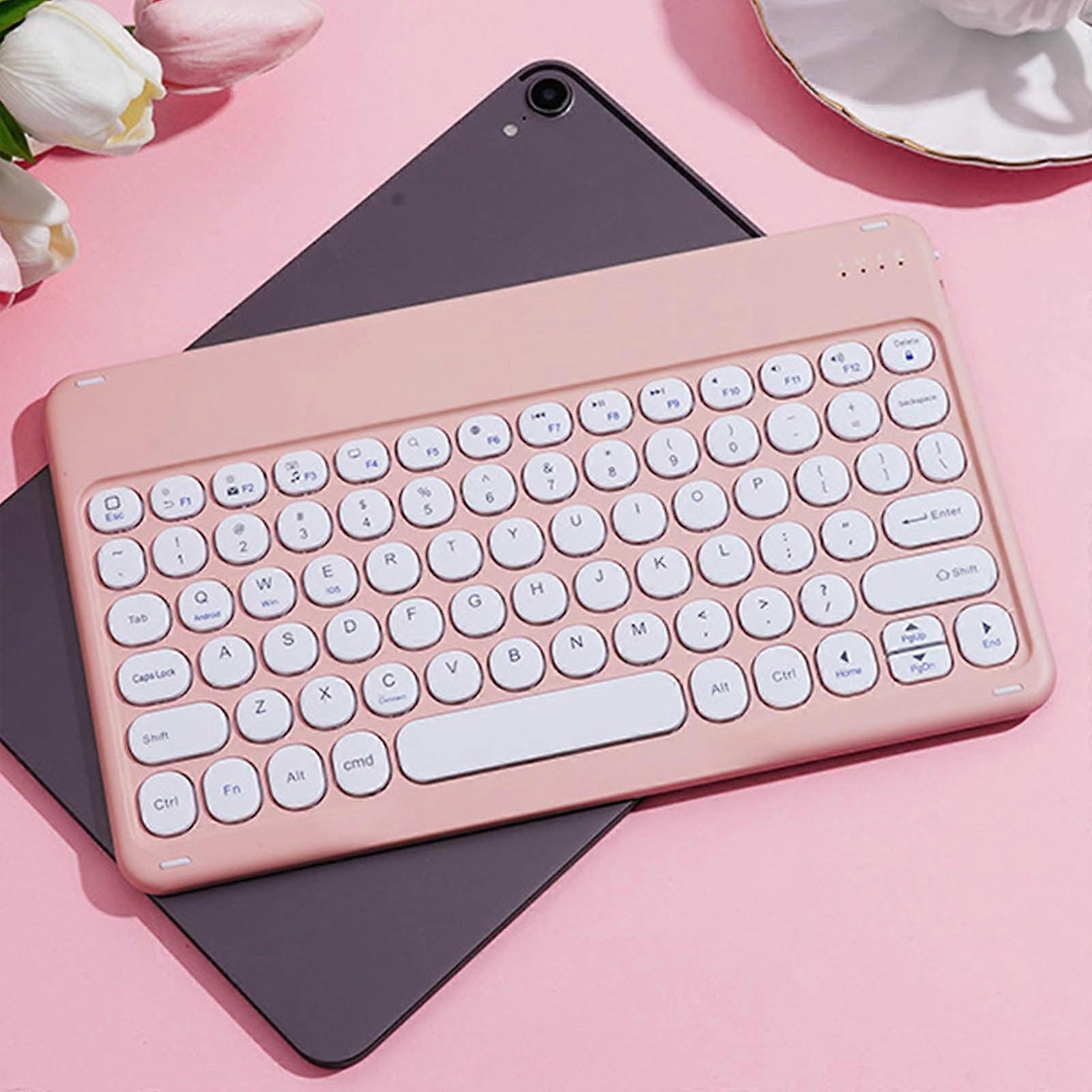 VALSEEL Portable Bluetooth Keyboard, Wireless Mini Compact Retro Flexible Design, Colorful Keys Compatible with Computer Devices