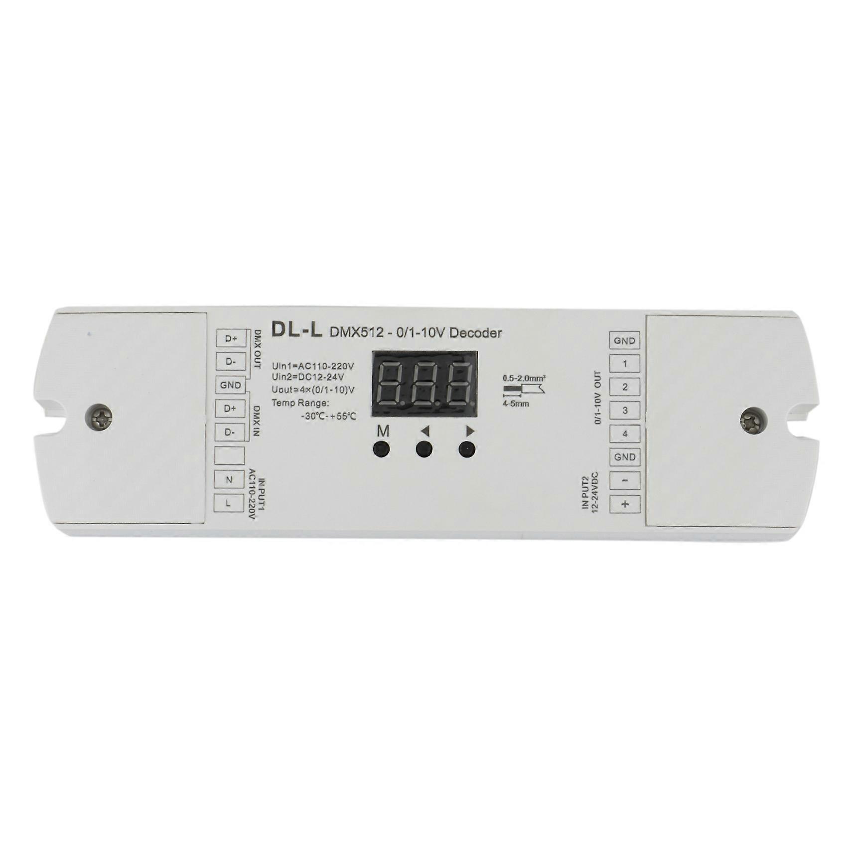 4 Channel DMX512 to 1-10V / 0-10V Converter, DC 12V-24V Input