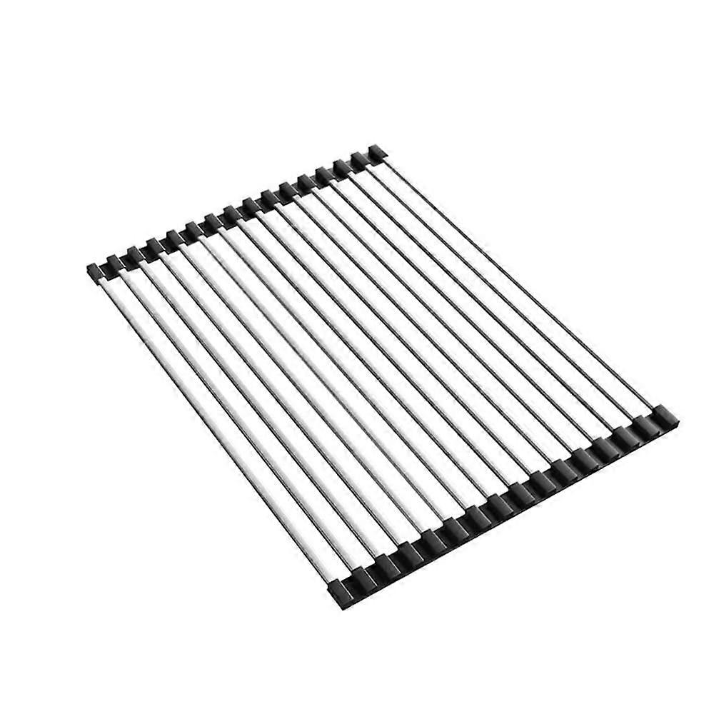 Over the Sink Dish Drying Rack 304 Stainless Steel Roll Up Mat Foldable SpaceSaving for Kitchen