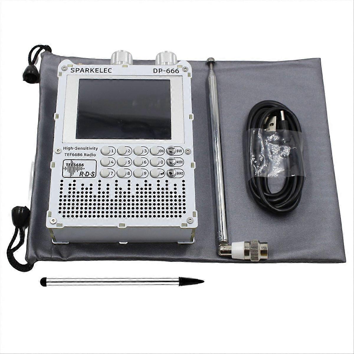 2.8In IPS Touch Screen DP-666 High Sensitivity Radio TEF6686 Full Band FM AM FM Short Wave Radio Broadcasting Station,A