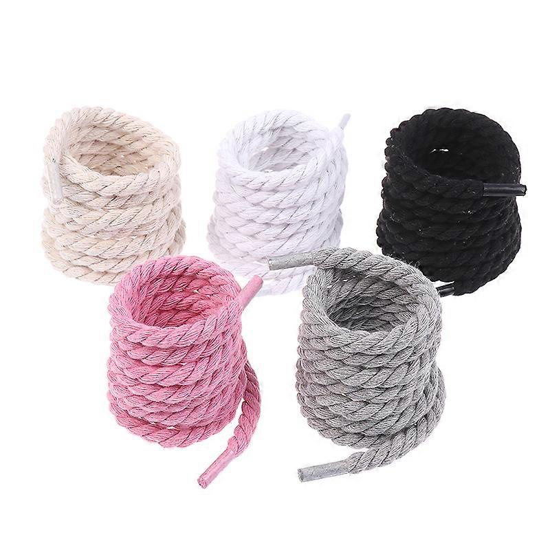 2Pcs Round Thick Rope Laces Polyester Cotton Solid Color Laces 0.8cm120cm Length Bold Shoelaces