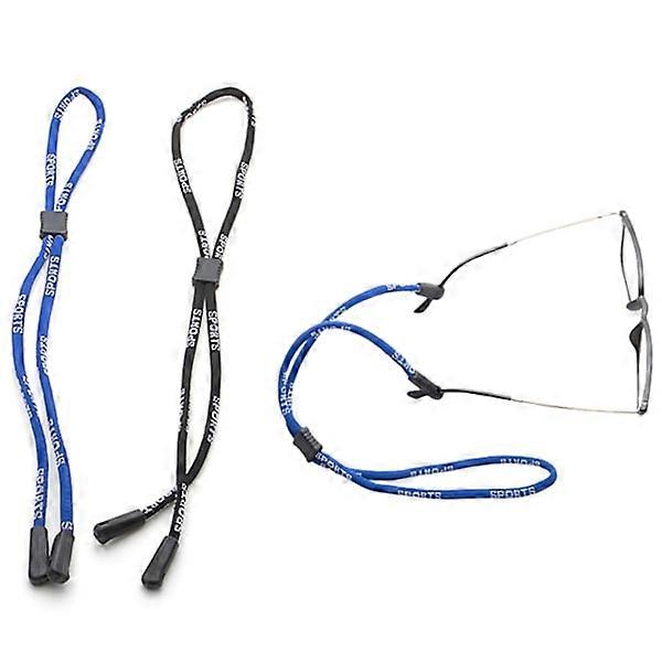 Adjustable Eyeglass Cords - Black / Blue, 2-pack