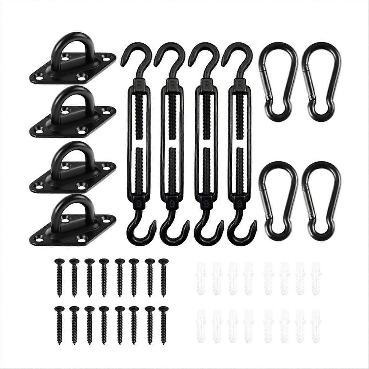 44 Pcs Sun Shade Sail Hardware Kit for Triangle Rectangle Sun Shade
