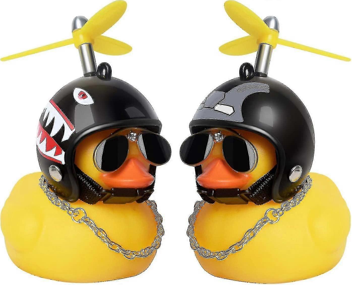 Rubber Duck Toy Car Dashboard Decorations With Propeller