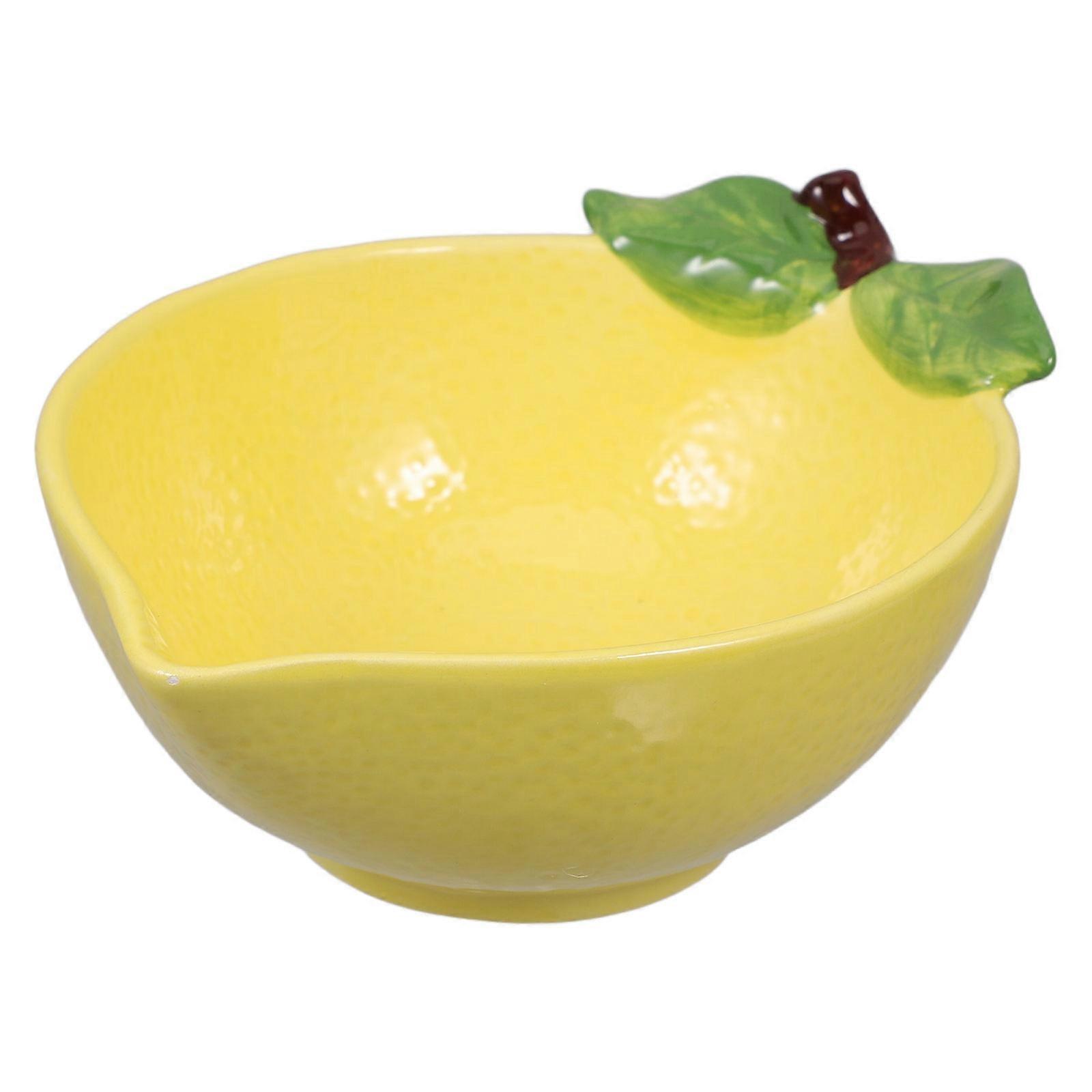 Multi-Use Lemon Bowl Ceramic Dessert Bowl Decor for