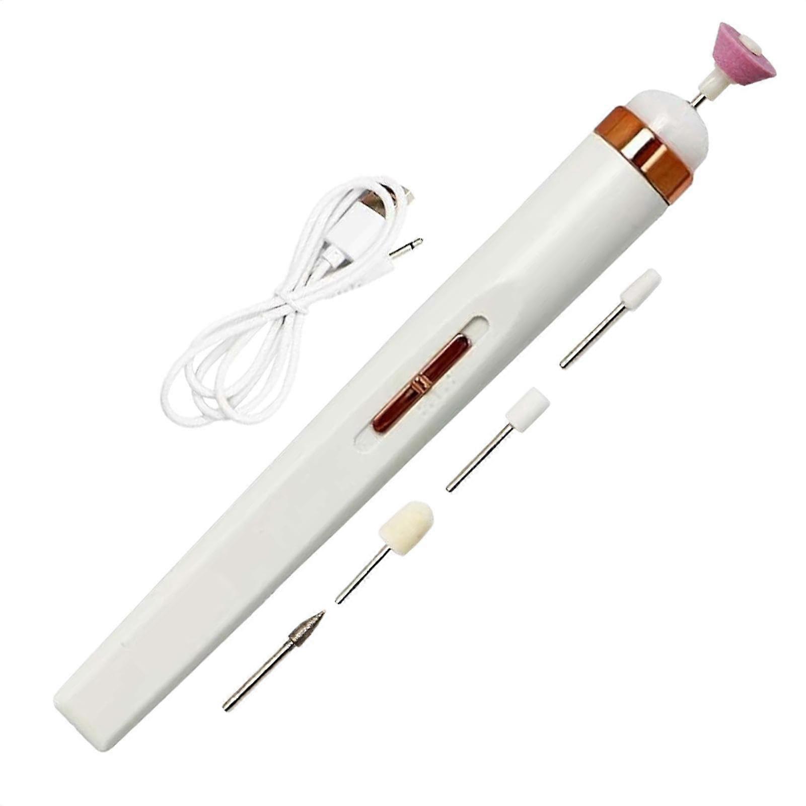Electric Nail Drill Manicure Set USB Rechargeable Cordless with 5 Attachments for Smooth Filing