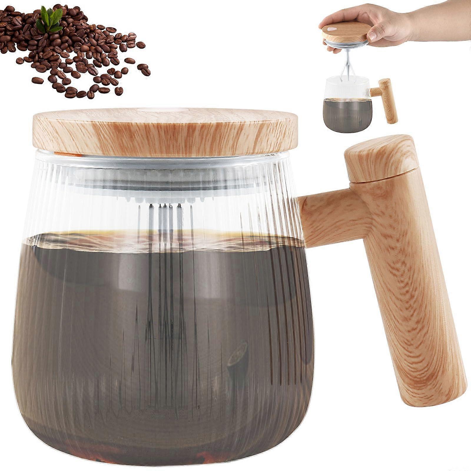 Self Stirring Mug 400ml Glass Battery Operated Coffee Cup with OneButton Speed Mixing