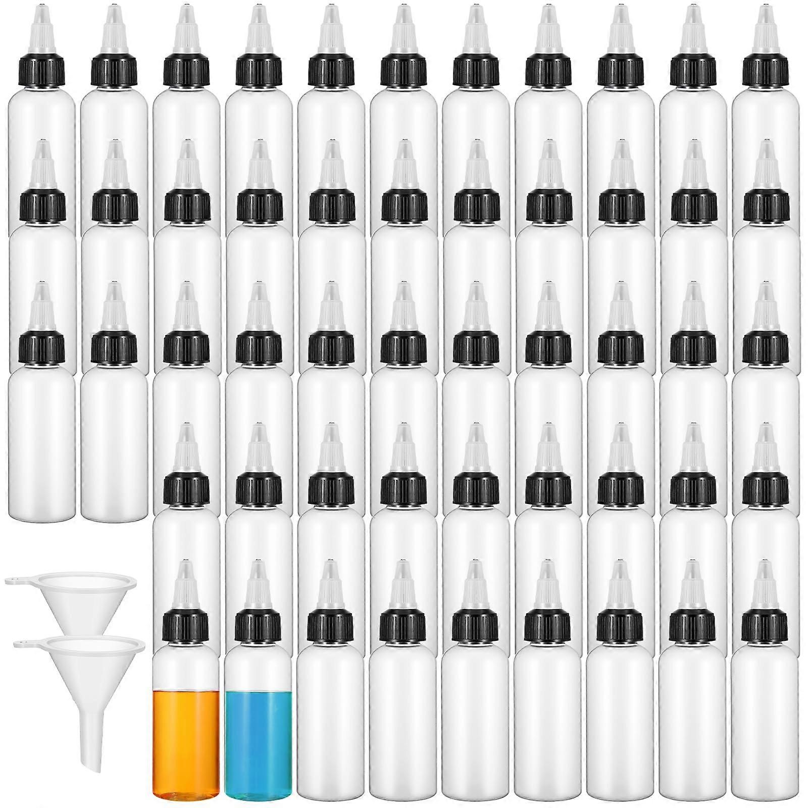 100 Pack 2 oz Plastic Squeeze Bottles with LeakResistant Twist Cap for Condiments and Liquids