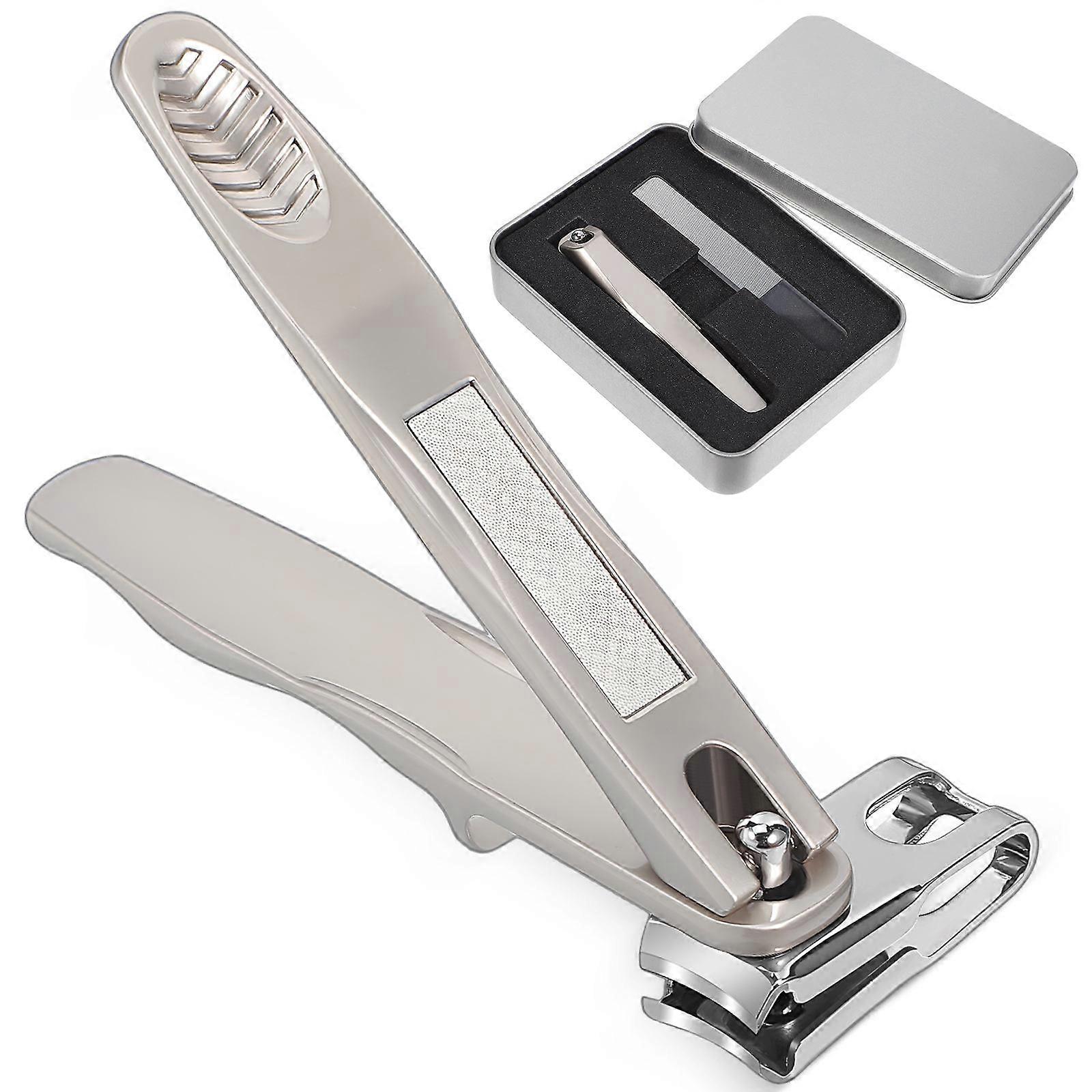 Nail Trimmer Silver Rotatable Nail Clipper for Daily Use 1Set