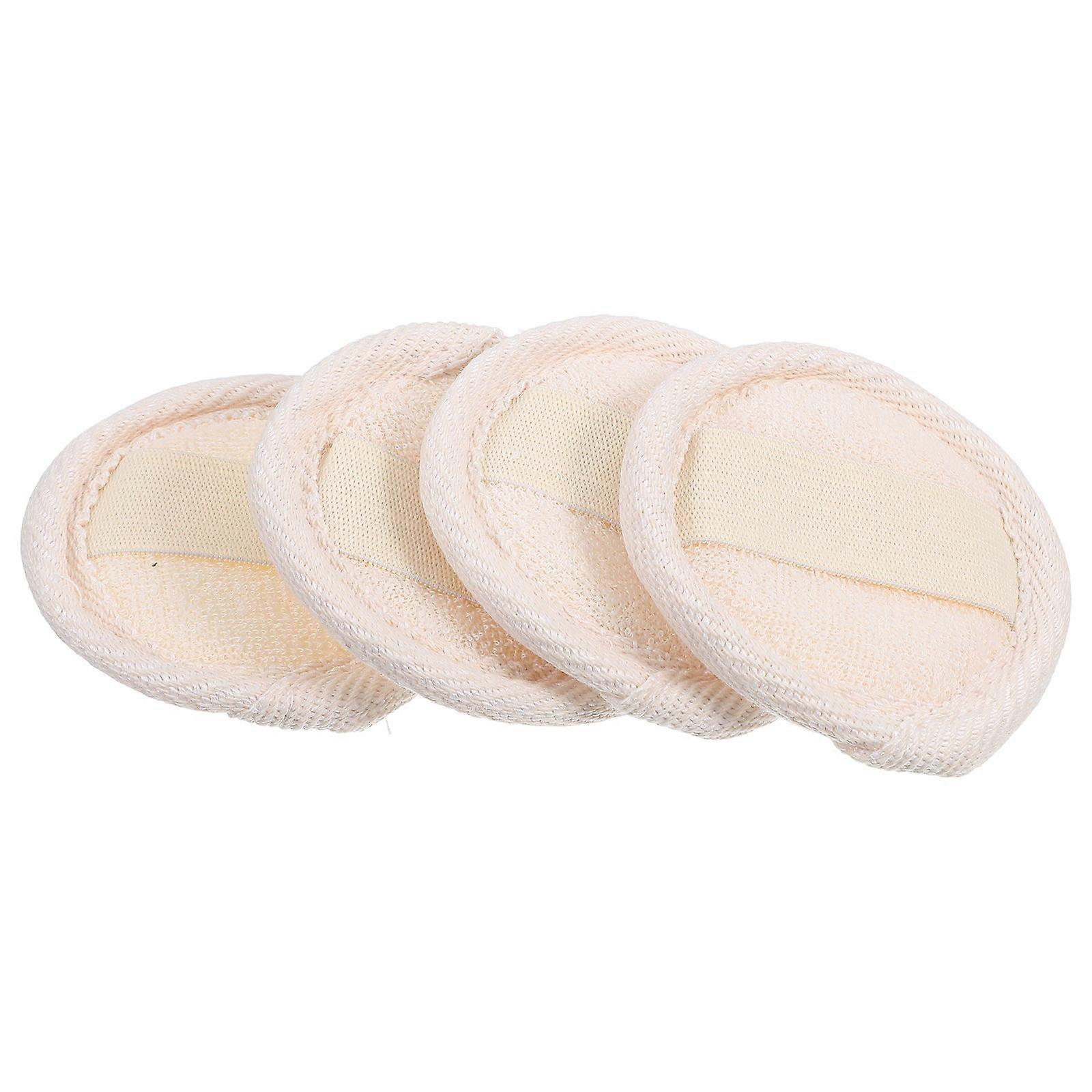 Loofah Exfoliating Pads for Face Cleansing 4Pcs Beige Material Comfortable Use