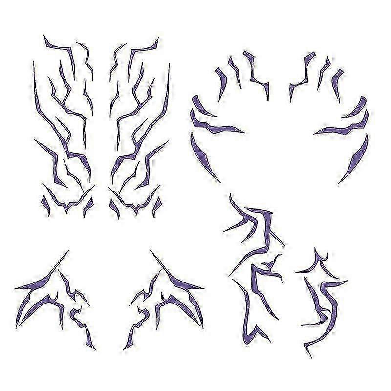 Anime Purple Temporary Tattoos for Dance Cosplay