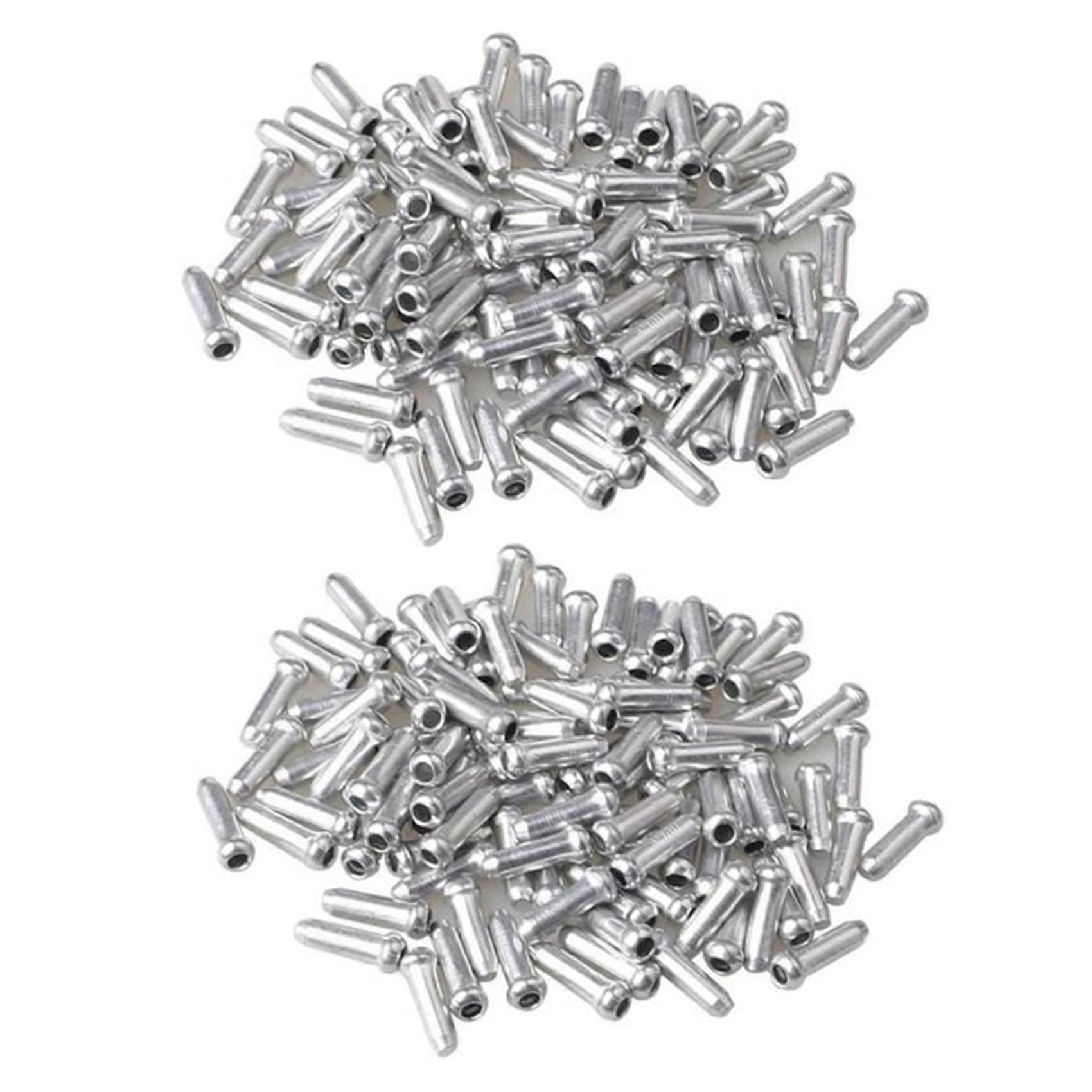 300Pcs Cable End Brake Cable Cap, Aluminum Mountain Bicycle Brake Cable Cap End Tips Crimp