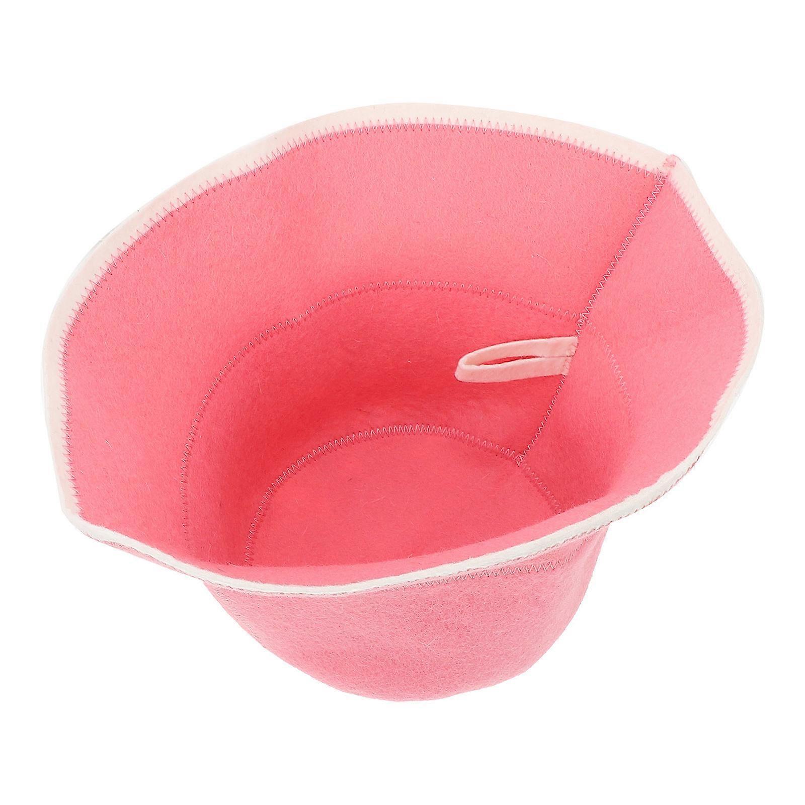 Wool Sauna Hat for Sauna Use Comfortable Pink Bath Hat 1 Piece