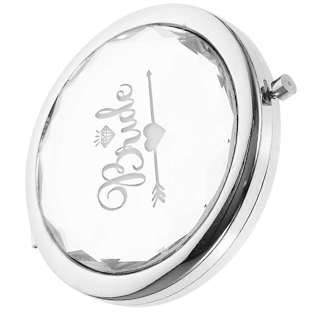 Acrylic Compact Mirror for Bride Portable Travel Mirror Silver