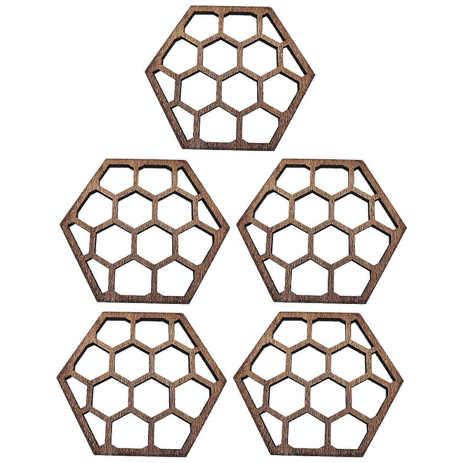 Coffee Wooden Coasters for Dining Use 10Pcs Tableware Mats Set