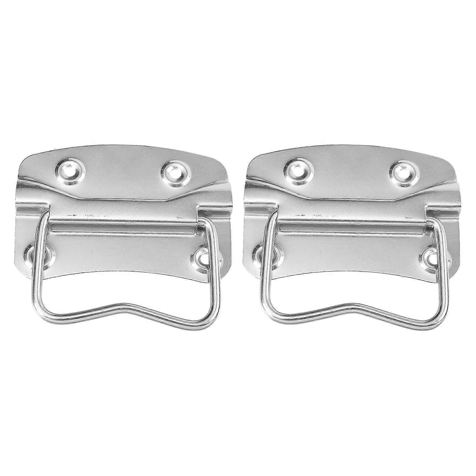 Toolbox Folding Handle Stainless Steel Pull Handle for Toolbox Use Set of 2