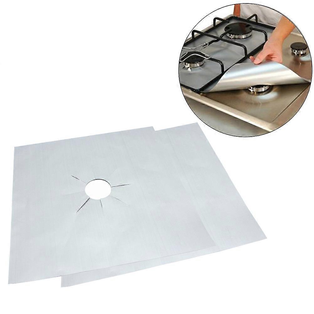 Gas Hob Protector Oven Liner Sheets for Kitchen Use 2Pcs Heavy Duty Silver