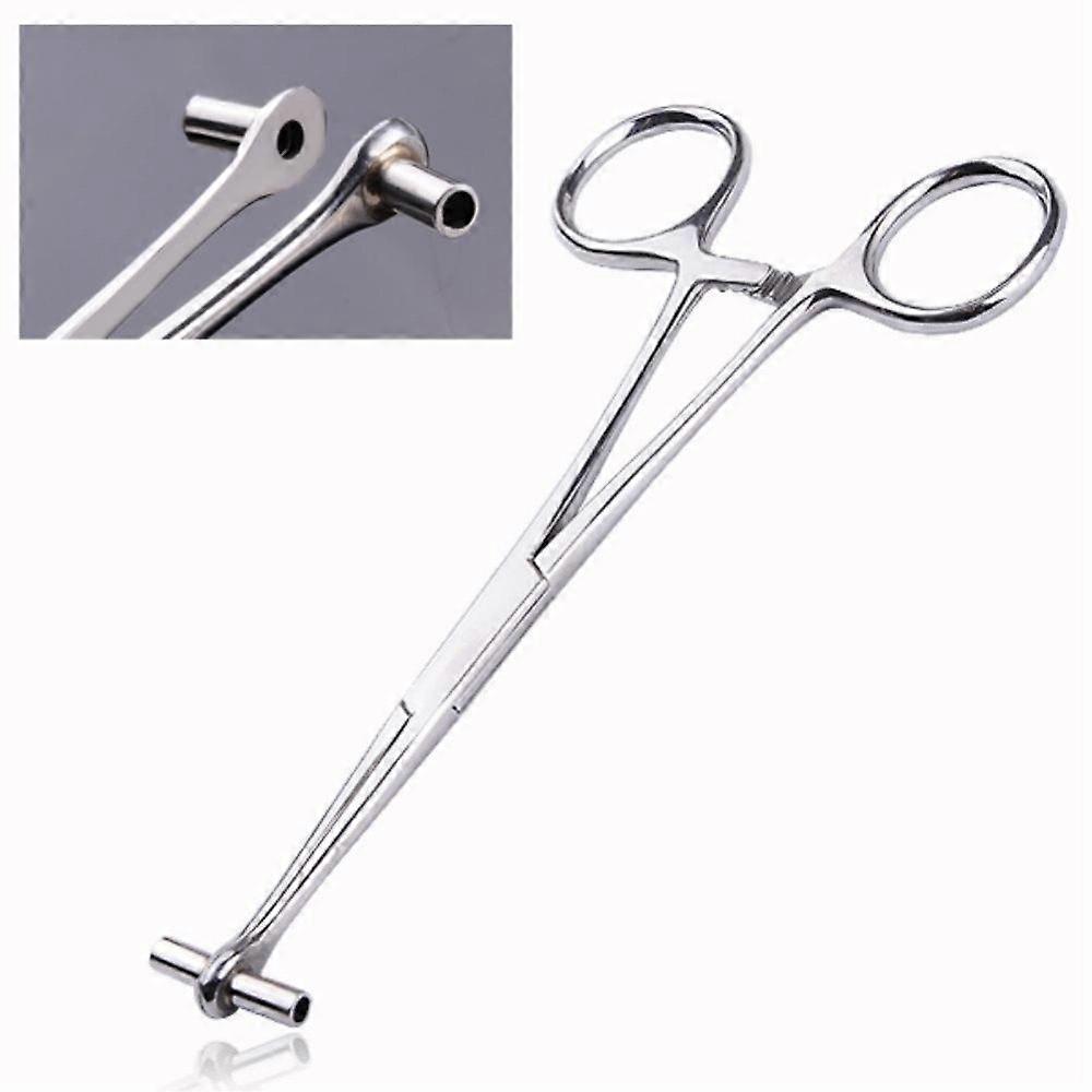 Stainless Steel Septum Forceps with Precise Needle Positioning for Professional Eyebrow Piercing