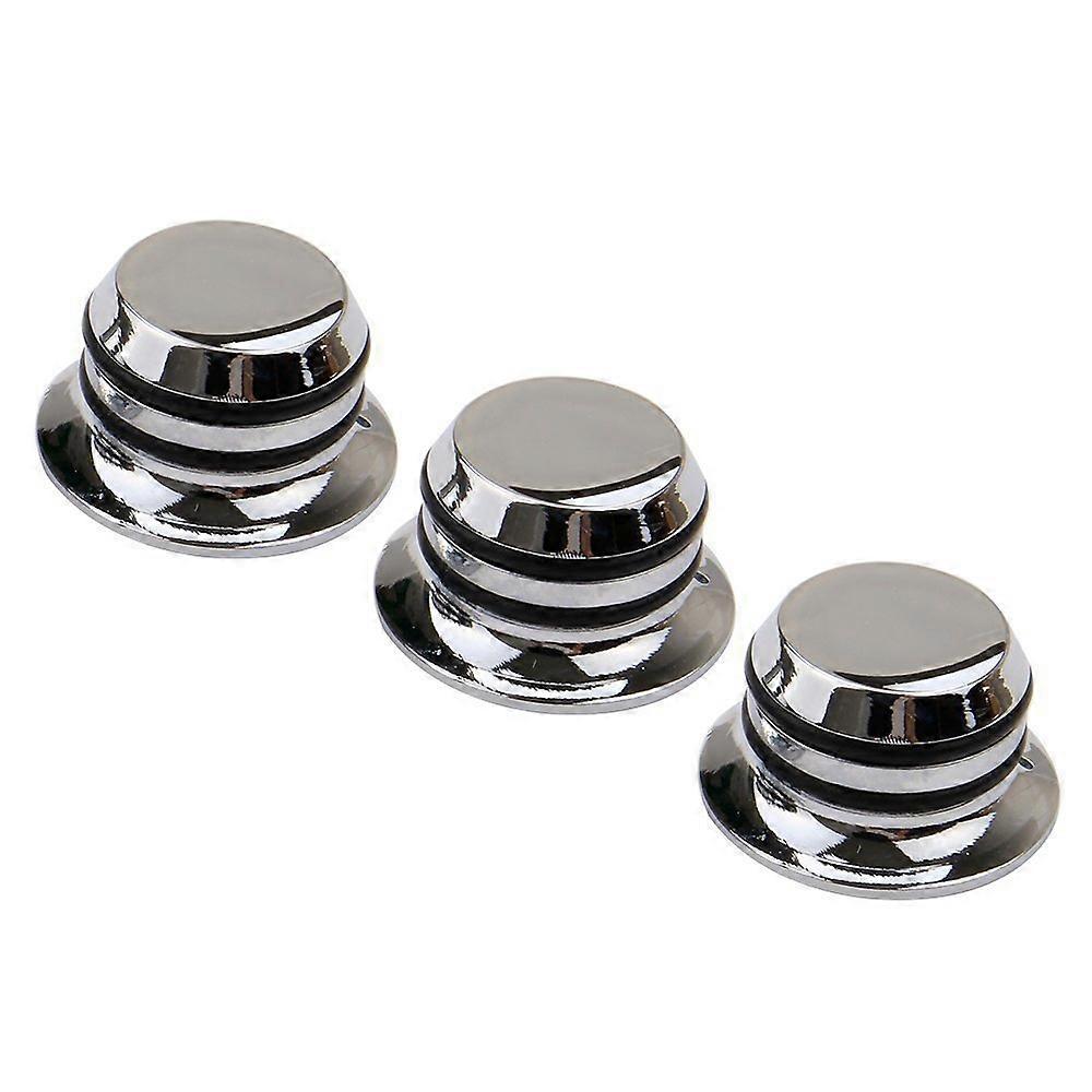 3Pcs Guitar Metal Top Hat Tone Tuning Knobs For Chrome