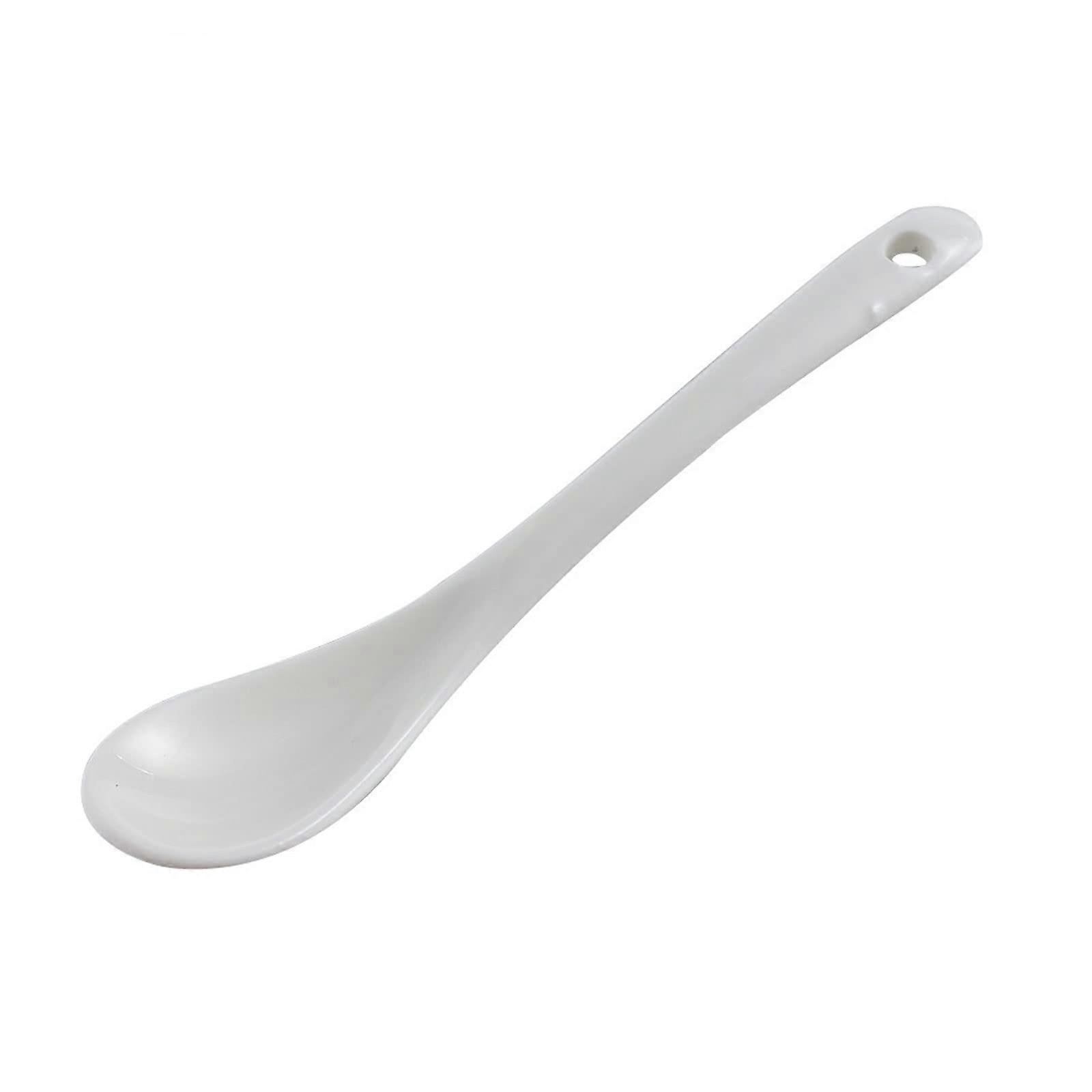 Ceramic Kitchen Spoon Set with Smooth Polished Surface for Tea, Coffee, Soup and Dessert White