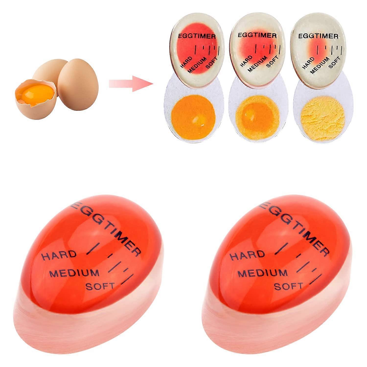 Egg Timer Set of 2 with Colour Changing Indicator, Reusable for Soft Medium Hard Boiled Eggs