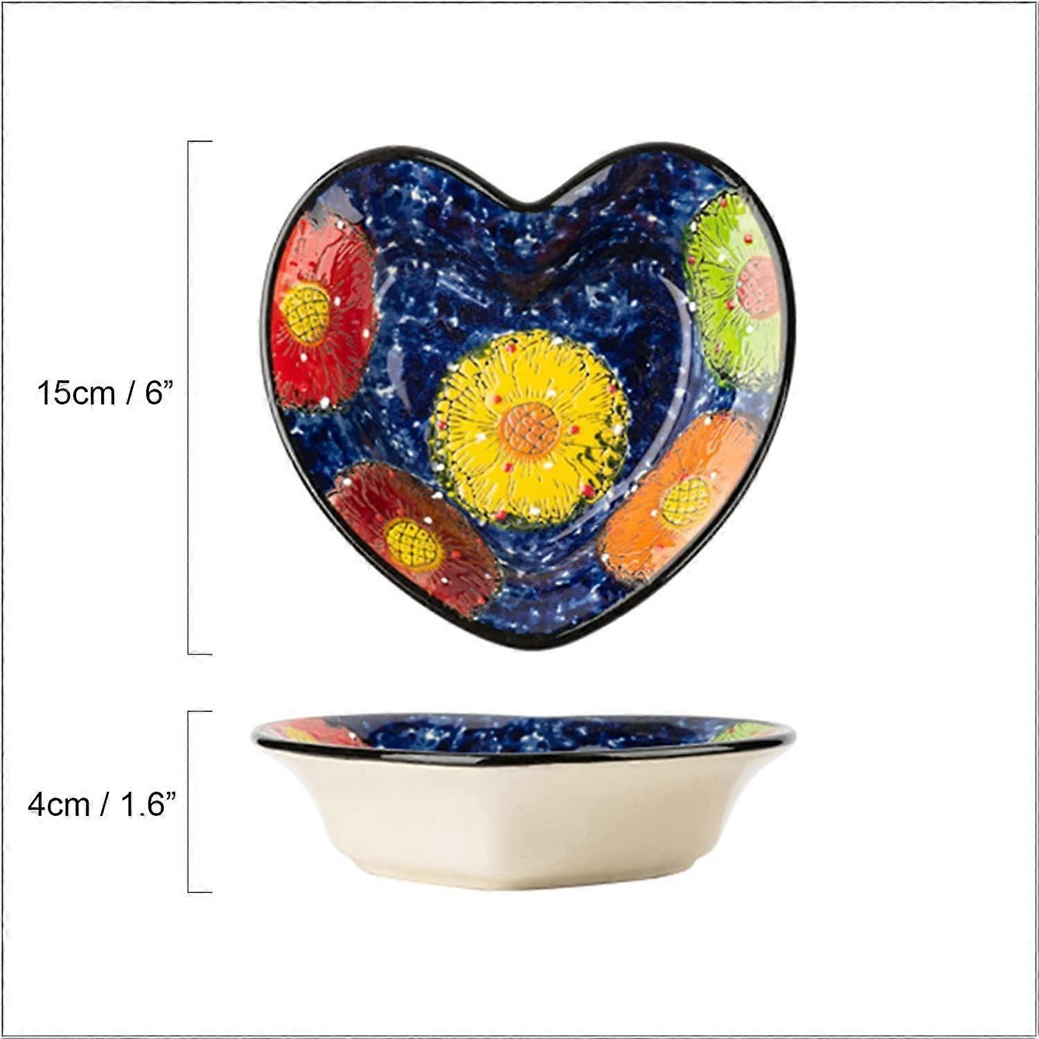 Ceramic Dinnerware Set with Floral Pattern and Bee Design, Stoneware Serving Bowls, Blue and Flowers