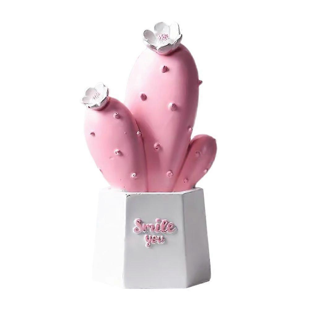 1pc Creative Cactus Decor Home Resin Decoration Creative Photographic Prop(Pink)