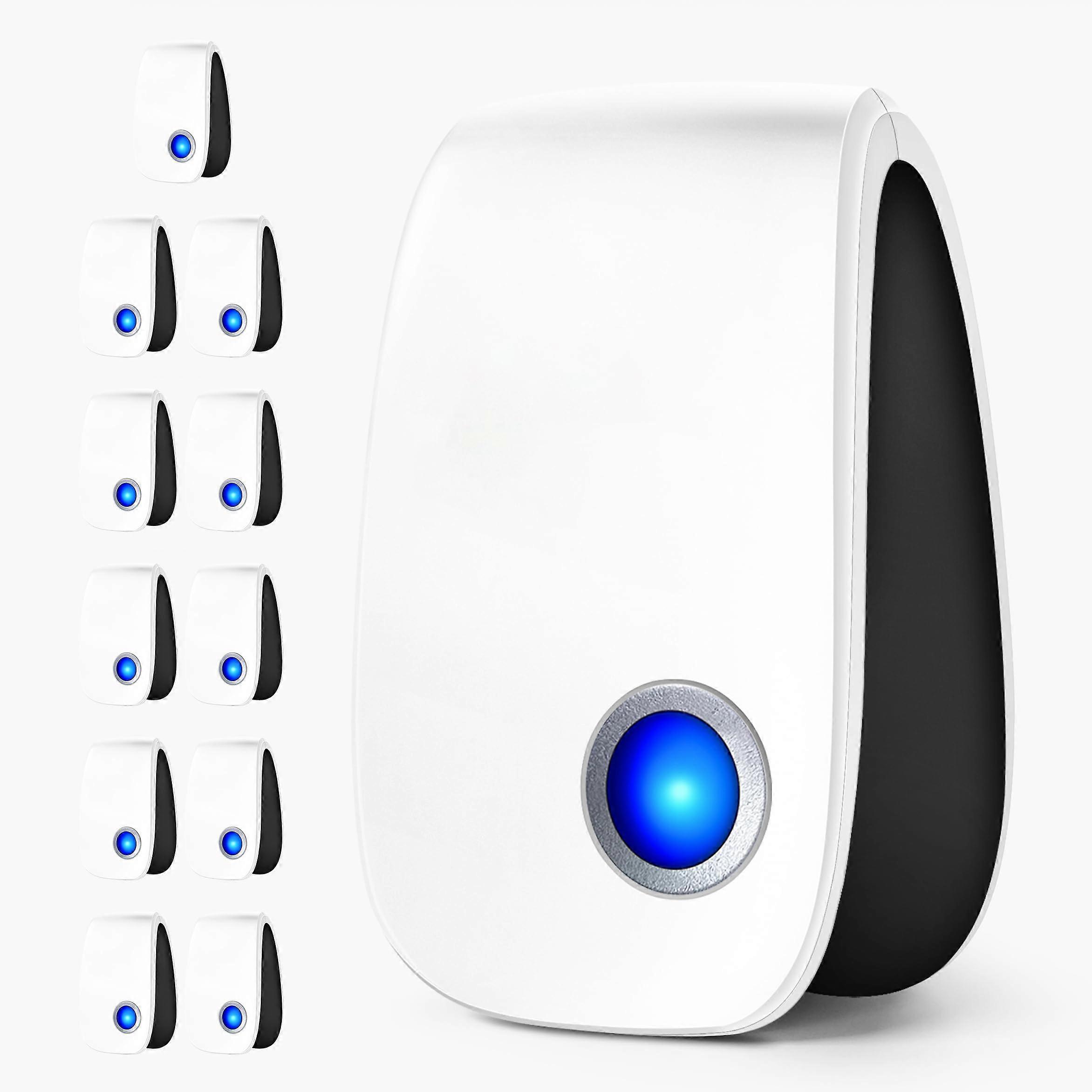 Ultrasonic Pest Repeller 12 Pack with Advanced Patterning, 360° Coverage, Indoor Rodent and Insect Control