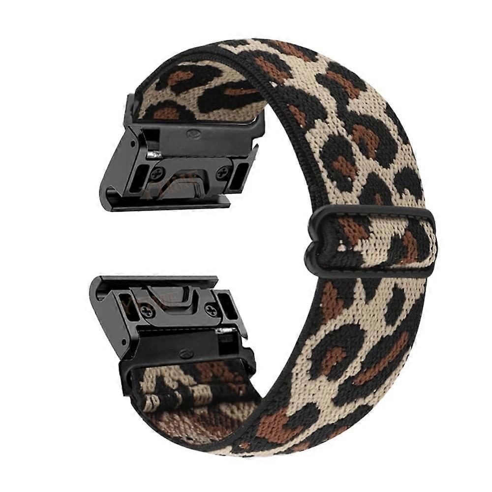 26mm Quick Release Nylon Strap Leopard Pattern XLarge Watch Band for Garmin Enduro Tactix Delta