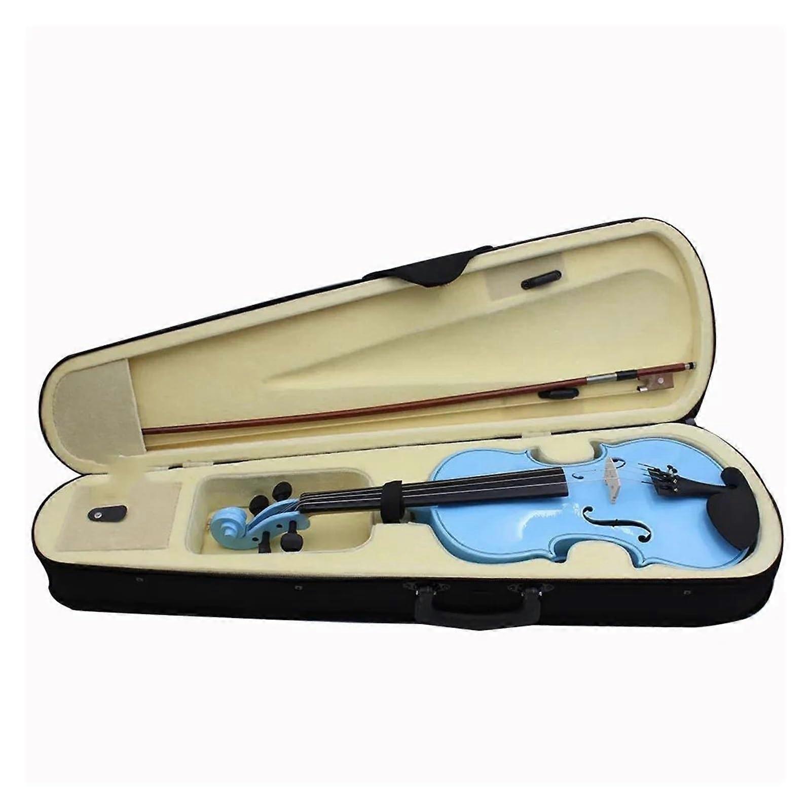 Beginner 4/4 Violin Set Blue Maple Face with Accessories Warm Tone and Comfortable Fingerboard